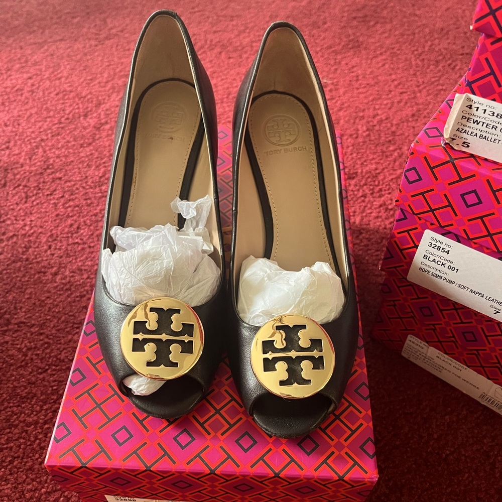 Tory Burch Peep-Toe Wedge